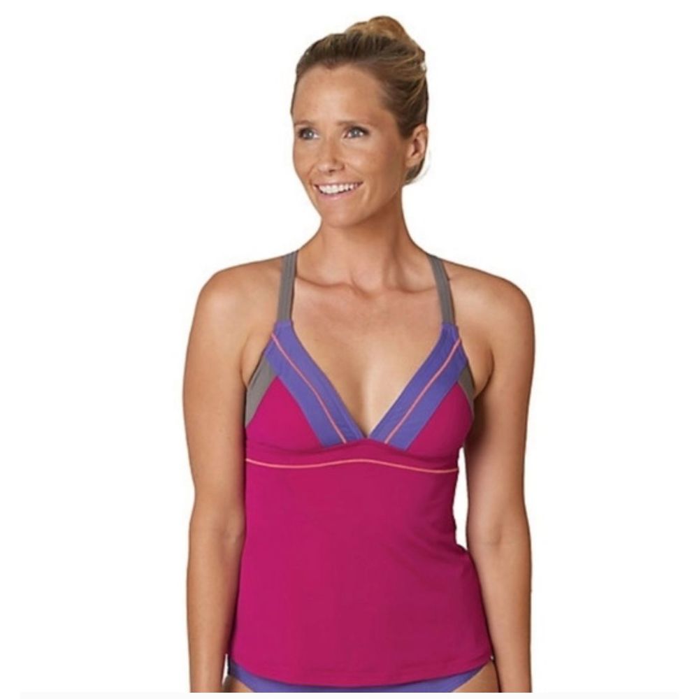 Prana alta tankini rich fuchsia swim top